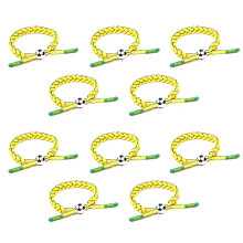 10PCS Adjustable Football Woven Wrap Bracelet Sports Fans Bracelet Event Souvenirs for Men Women'S Wrap Bracelets A