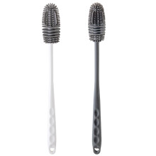 Reusable Silicone Bottle Brush with Flexible Bristles for Baby and Sports Water Bottles Cleaning