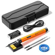 USB Oplaadbare Draagbare Soldeerbout, 3 Snelheden Verstelbare Temperatuur USB Elektrische Strijkijzer -Soldeerboutkit Oranje