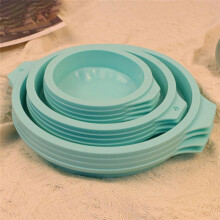 4Pcs Silicone Cake Pan Round Cake Layer Set Silicone Bakeware Mold for Baking Tool Rainbow Cake and Mousse, , 4Inch