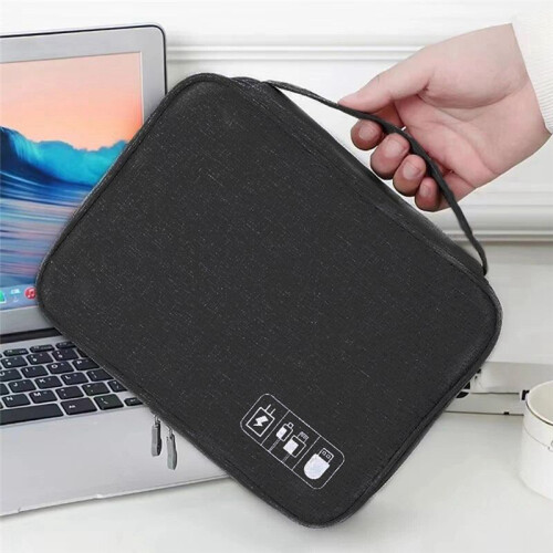 Digital Data Cable Storage Bag Portable Multi-Functional Electronic Accessories Storage Bag,Black 2