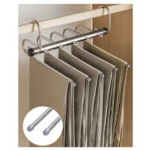 5-Lagige Faltbare Hosenbügel Aus Edelstahl, Platzsparender Kleiderständer, Organizer für Kleiderschrank, Jeans, Hosen, Schal