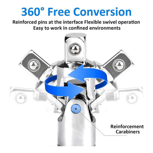 Universal Drive Connector Socket Set, 360 Degree Rotating Socket Maintenance Fasteners, Suitable for Car Modification 2