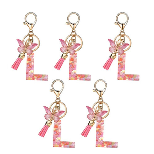 L Style Letter Keychain Cute Initial Letter Keychain Handle Pendant