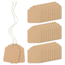 500Pcs Price Tags with String Attached Brown Paper Gift Bags Tags Marking Strung Tag, 1.4 Inch X 1.8 Inch