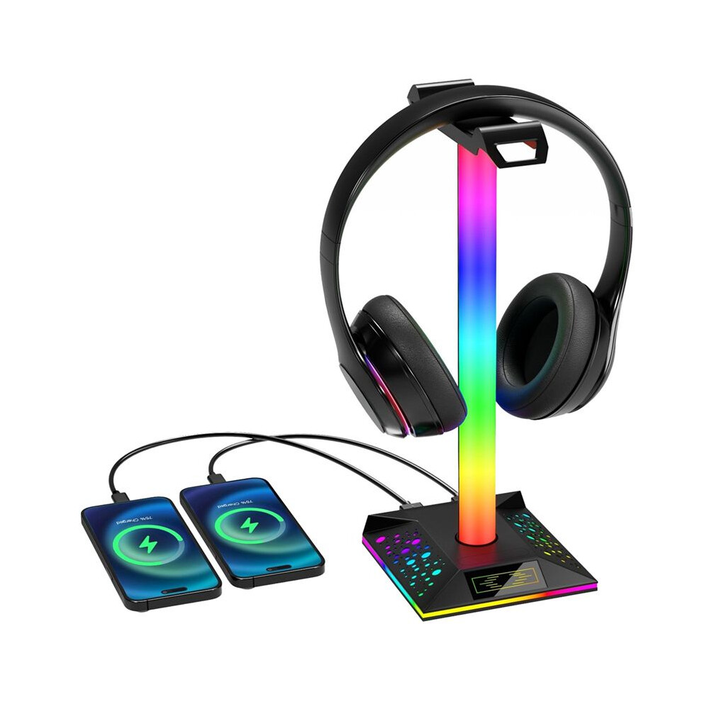 Game Headphone Stand Rgb With Dual Usb 3.5Mm Audio Touch Headphone Stand Light 6033797278264
