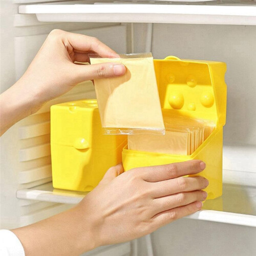 Sliced Cheese Container 2pcs Cheese Slice Holder Plastic Refrigerator Cheese Box 2