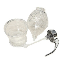 Xarope de Suco Copo Espremer Garrafa de Armazenamento Pote Suporte Titular Abelha Dispensador de Gotejamento Chaleira Mel Jar Recipiente Cozinha