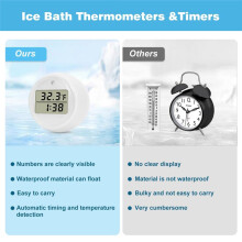 IJsbadthermometer en Timer, Waterthermometer voor Ijsbad, Waterdichte Accessoires voor Koud Duikijsbad