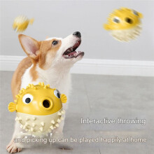 Dog Leakage Food Fish Shape Molar Bite Resistant Toys Dog Teeth Cleaning Food Leakage Chewing Toy Green