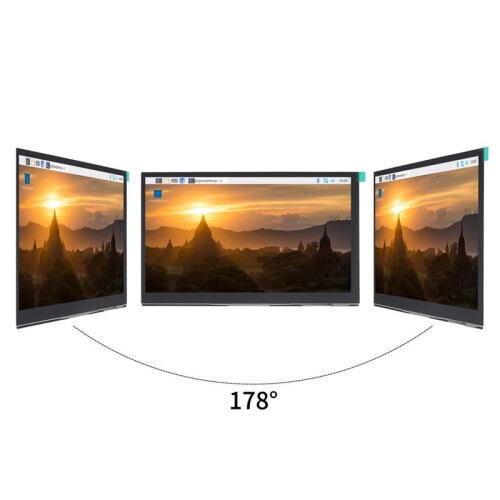 Monitor com Tela de Toque Capacitiva de 10,1 Polegadas Compatível com  1024x600 IPS com Alto-Falante para Raspberry Pi