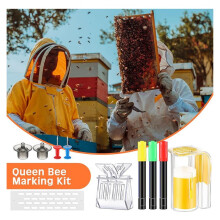 11 Pcs Queen Bee Marking Kit with Queen Bee Marking Bottles Marking Pens Plastic Queen Bee for Beekeeping Supplies