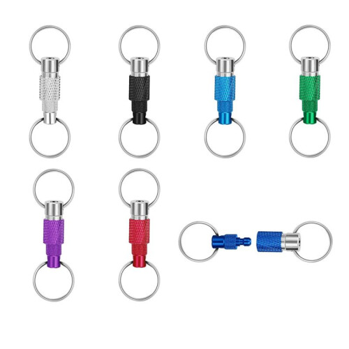 7pcs Quick Release Detachable Keychain, Double Rings Pull Apart Keychain, Spring Split Snap Seperate Keychain 1