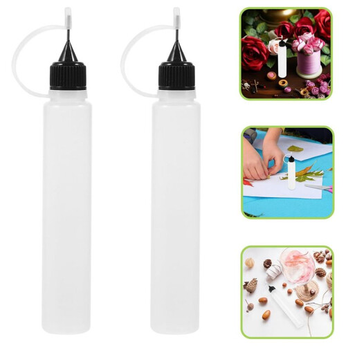 Needle Tip Glue Bottles, 10Pcs Needle Glue Squeeze Bottle Precision Tip Applicator Translucent Glue Bottles 2