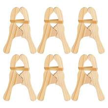 Paquet de 6 Pinces de Jeu en Bois pour Rideaux, Armoires, Balcon, Pinces en Bois CréAtives