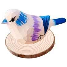 Wooden Bird Ornaments Nordic Style Wood Hand Carving Bird Art Decoration Miniature Animal Crafts Children's Gifts,B
