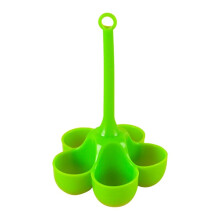 5-Gaats Siliconen Eierkoker Hittebestendig Gestoomd Eierrek Food Grade Aanvullende Voedselhulpmiddelen Groen