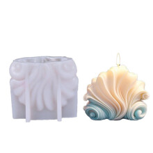 3D Shell Shaped Candle Silicone Mold Wave Striped Shell Cake Chocolate Silicone Mold Soap Mold Water Wave Shell Mold,C