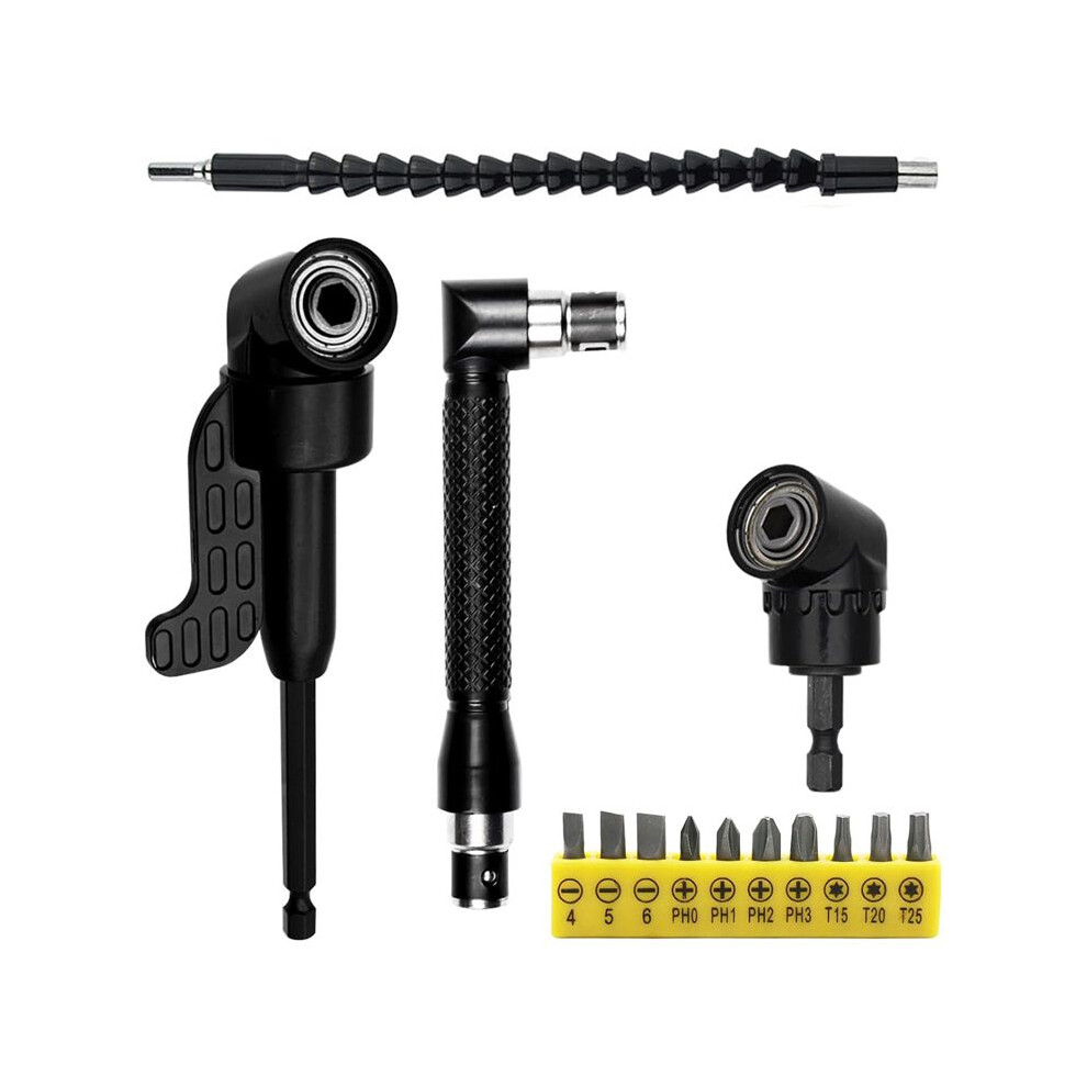 14 Piece Angle Screwdriver Set, 105 Angle Attachment For Cordless Screwdrivers, Angle Screwdriver Drill Extension 6032562195300