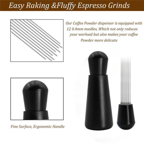 Espresso Distribution Tools,12 Needles 0.4mm Espresso Coffee Stirrer Stirring Tamper Distributor Tool with Stand B 2