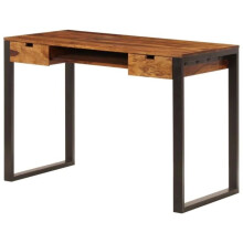Mesa de oficina para trabajo informático de 110 cm de madera sólida y acero 0502086