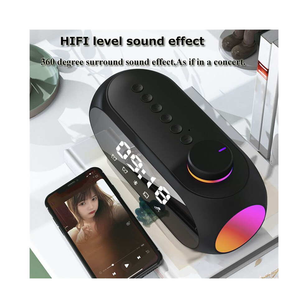 Portable Fm Radio Receiver Hifi Sound Rgb Speaker With Clock Dual Alarm Clock Support Handsfree -A 6031075773173