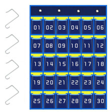Tasca Numerata Organizzatore da Appendere per Cellulare Borsa Portaoggetti da Appendere per Porta Cellulare nel Classe (30 Tasche)