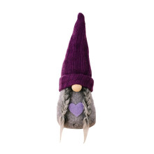 ChapéU de Malha Roxo Sem Rosto de Natal Velho Boneca DecoraçãO de Natal Enfeites para Pendurar em Casa DecoraçõEs de Festa em áRvore B