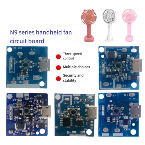 10Pcs/Set Multifunction Portable Handheld Fan Motherboard USB  Fan PCBA  Fan Control Board,B 2
