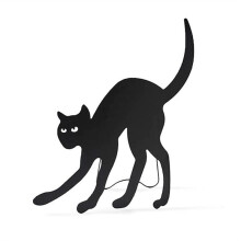 Halloween Witch Silhouette, Wrought Iron Witches Black Cauldron Black Cat Yard Signs Scary Family Home Front Yard B