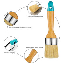 Chalk Paint Brushes for Furniture, Round Paint Brush Set,Wax Brush,Stencil Brushes 1 Oval Brush and 3 Round Brushes,B
