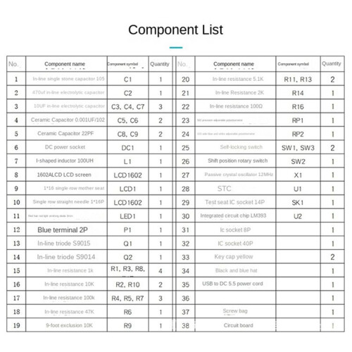 Capacitance and Inductance Meter Frequency Measurement DIY Electronic Kit 51 Monolithic Tester Circuit Board Welding Kit 2