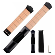 Manche D'EntraîNement de Guitare de Poche, Outil D'EntraîNement D'Accords de Guitare Portable à 6 Frettes pour DéButant