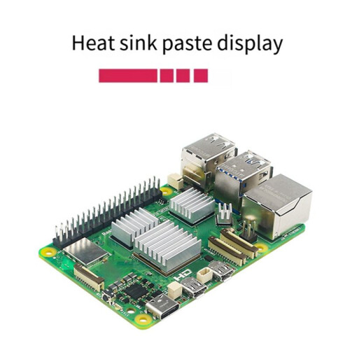 For Raspberry Pi 5 Heatsink CPU Fitting Design with Adhesive Backing Chip Thermal Conductivity Cooling Heat Sink Set,A 1