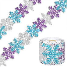 Snowflake Bulletin Board Border Trim 10m Scalloped Winter Classroom Decoration Durable Material