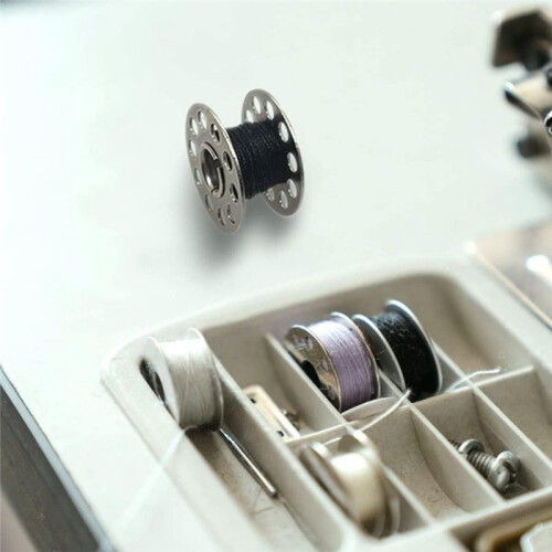 25 Pcs Metal Bobbins for Sewing Machine with Storage Box 2