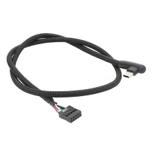 1Pcs USB 9Pin to Type C Cable for Computer Motherboard Anti Shielding Mesh  Enhances Stability and Speed 60CM