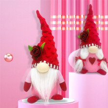 2 Pezzi di Decorazioni nel Peluche per Gnomo di San , Mr e Mrs, Scandinavo per L'Ornamento da Tavola di San
