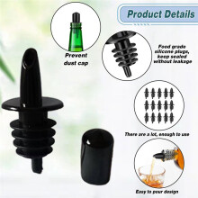 50PCS Bottle Pourers Syrup Pourer Pour Spouts Plastic Liquor Bottle Pourers with Rubber Pourers Dust Cap Covers