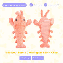 Floppy Lobster Dog Toys Plush Jumping Lobster Interactive Toy Motion Activated Moving Pet Toy, Plush Pet Chew Toy,B