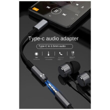 USB Type C to 3.5mm Earphone Jack Digital Audio Adapter Converter USB C to 3.5 mm Headphone Aux Cable Grey