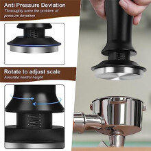 Espresso Tamper Coffee Tamp 53mm, Spring-Loaded Constant Pressure Espresso Tamper Set,for Barista Coffee Lovers
