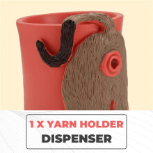 Cat Yarn Bowl Artwork with Hole Yarn Crochet Knitting Basket Yarn Holder Dispenser for Desktop Bedroom C