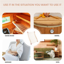 Sauna Backrest, Wooden Sauna Backrest, Ergonomic S-Shaped Backrest, Suitable for Sauna Recovery, Health and Relaxation