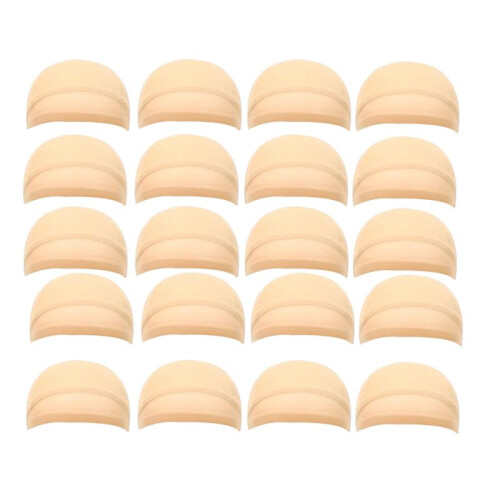HD Wig Cap Stocking Cap Transparent Wig Cap Thin Nylon Cap Multifunctional Convenient  Covers,Beige 20 Pcs