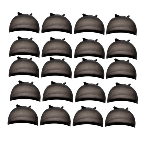 HD Wig Cap Stocking Cap Transparent Wig Cap Thin Nylon Cap Multifunctional Convenient  Covers,Black 20 Pcs