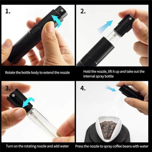 Coffee Bean Dosing Cup and Spray Bottle Set Ceramic Dosing Espresso Sprayer Single Dose Measuring Tray Kit 1