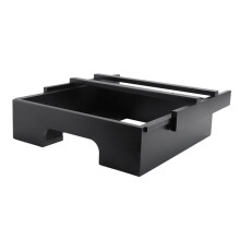 Distributeur D'Assiettes en Papier de 10 Pouces, Support D'Assiettes en Bambou Sous L'Armoire, Assiette Verticale de Comptoir de Cuisine Noir