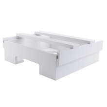 10-Inch Paper Plate Dispenser, Under Cabinet Bamboo Plates Holder, Kitchen Counter Vertical Plate White