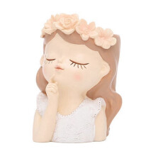 Mignon Pot de Plantes Succulentes avec Trou de Drainage Pot de JardinièRe pour Visage de Fille Grand Pot de JardinièRe en RéSine pour TêTe de Dame